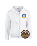 QUEEN OF PEACE 100 YEAR FULL ZIP HOODIE-WHITE