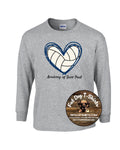 ACADEMY OF SAINT PAUL LONG SLEEVE T-SHIRT -VOLLEYBALL HEART