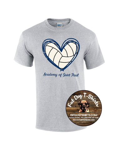 ACADEMY OF SAINT PAUL T-SHIRT -ASP VOLLEYBALL HEART