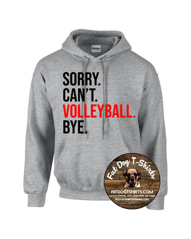 SORRY I CAN'T VOLLEYBALL HOODIE